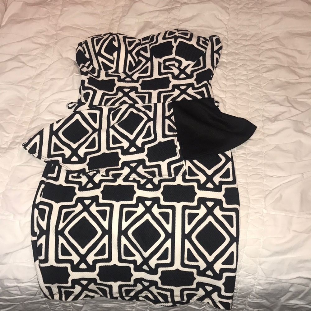 Black and white part dress